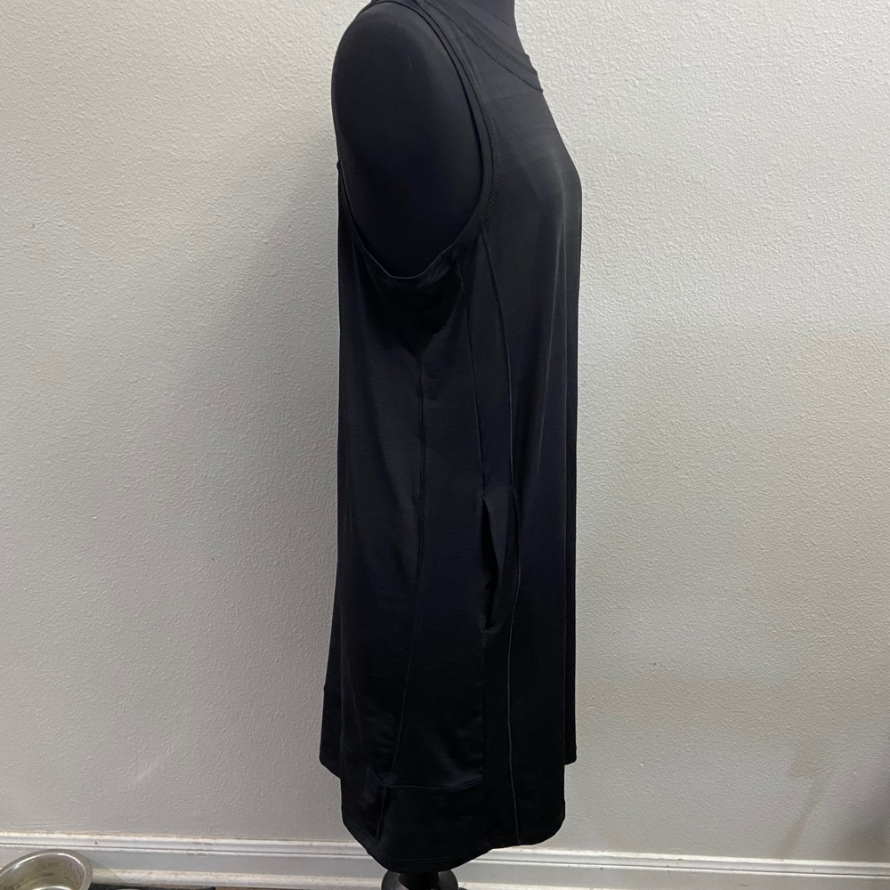 Athleta Women's Medium Black Pacifika Illume Athletic Dress‎ Sleeveless Pockets - Picture 9 of 10